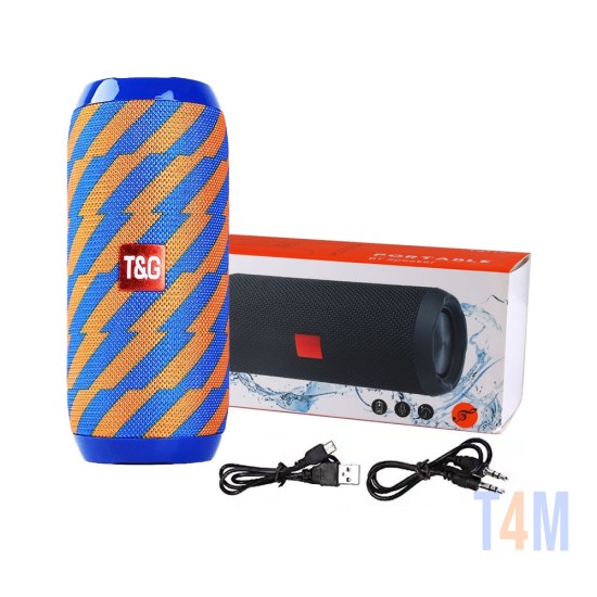 T&G WIRELESS BLUETOOTH SPEAKER BOX TG-117 TF CARD/U DISK/AUXILIARY/FM RADIO 4.2 ORANGE BLUE